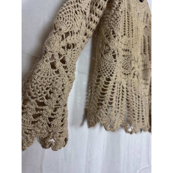 Vintage Tiara Crochet Sweater Y2K Boho Festival Knit Pullover Top M Cottage - Picture 6 of 10